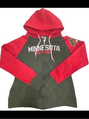 Minnesota Wild Full Zip Hoodie Sweatshirt NHL Jacket Womens Sz Large 12/14